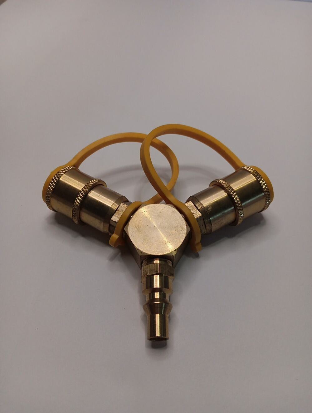 1/4" RV Propane Quick Connect Y Splitter Adapter, Camp Tabletop Grill - Stove